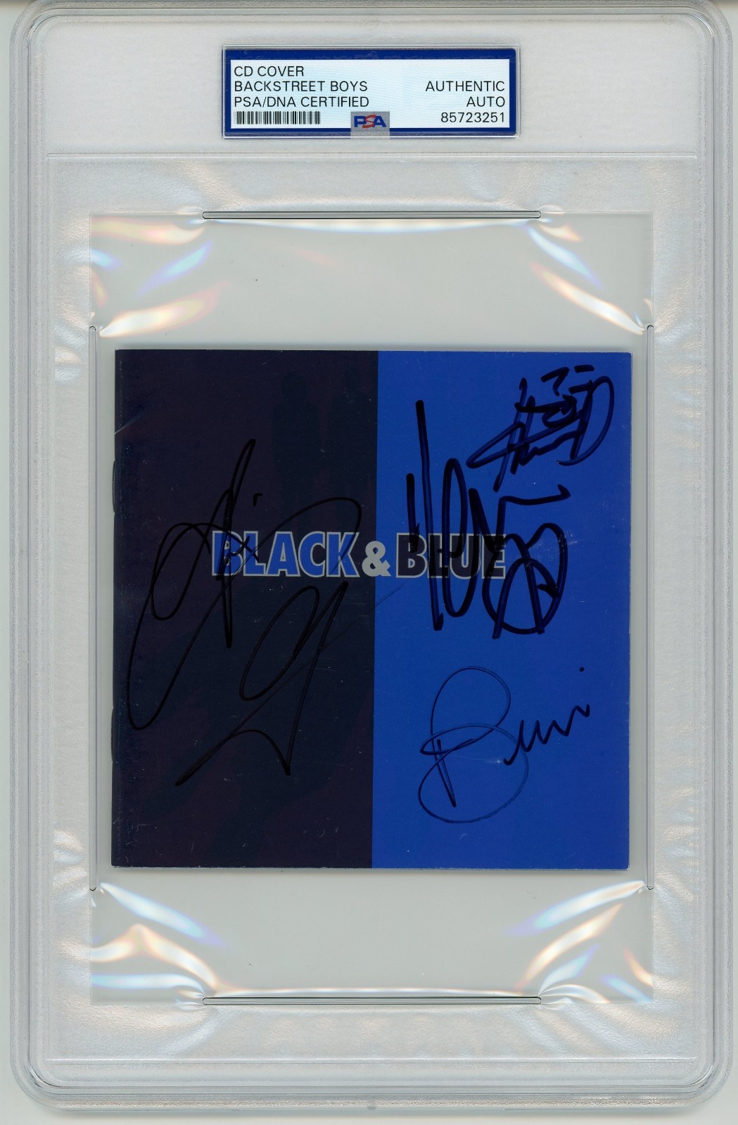 Backstreet Boys (All 5) ~ Signed Autographed Black & Blue CD Cover ~ PSA DNA