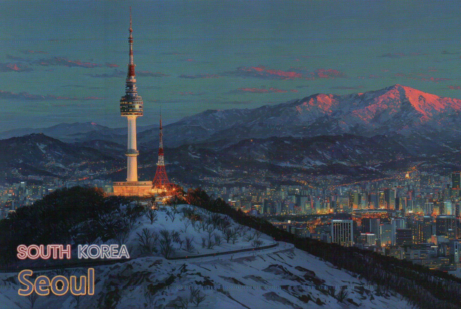 N Seoul Tower South Korea Asia, Namsan Mountain, Communication - Modern Postcard N Seoul Tower South Korea Asia, Namsan Mountain, Communication - Modern Postcard