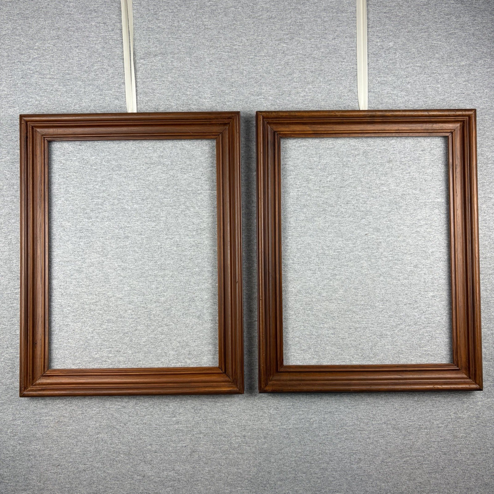 Pair Vintage MCM All Wood Picture Frames Fit 12 X 16 Art Overall 15 X 19 EUC