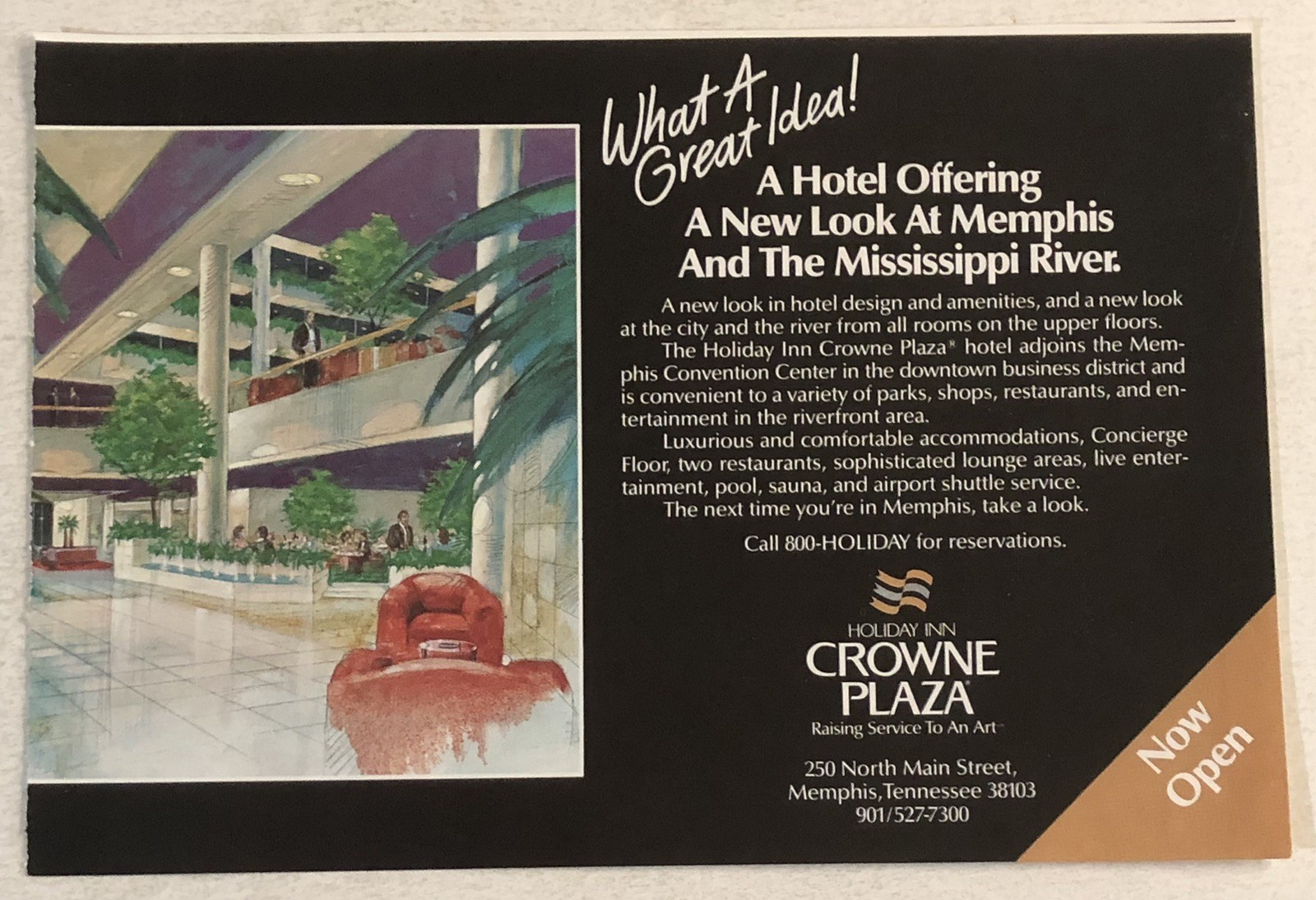 1985 Holiday Inn Crowne Plaza Vintage Print Ad Advertisement Memphis pa18