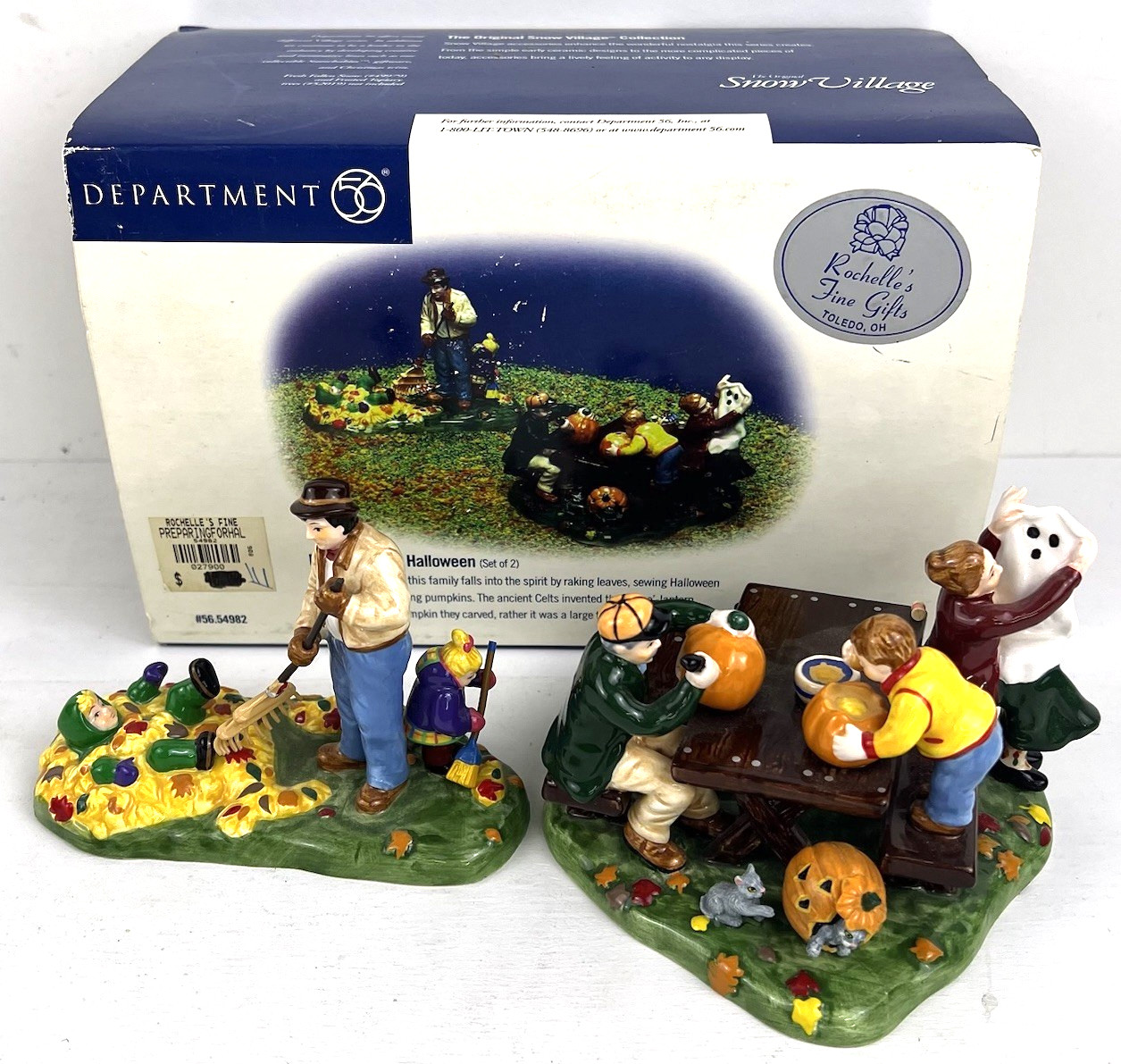 Department 56 Snow Village Preparing For Halloween Set Of 2 Pieces In Box