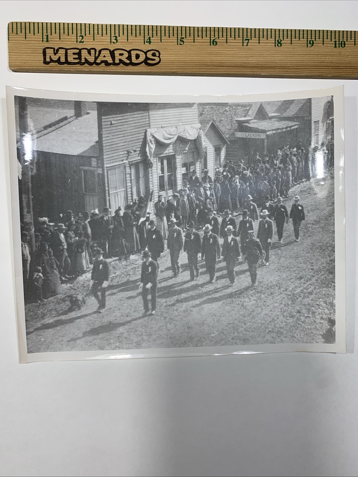 C 1900s Lead South Dakota Parade Funeral Procession Deadwood Black Hills Photo