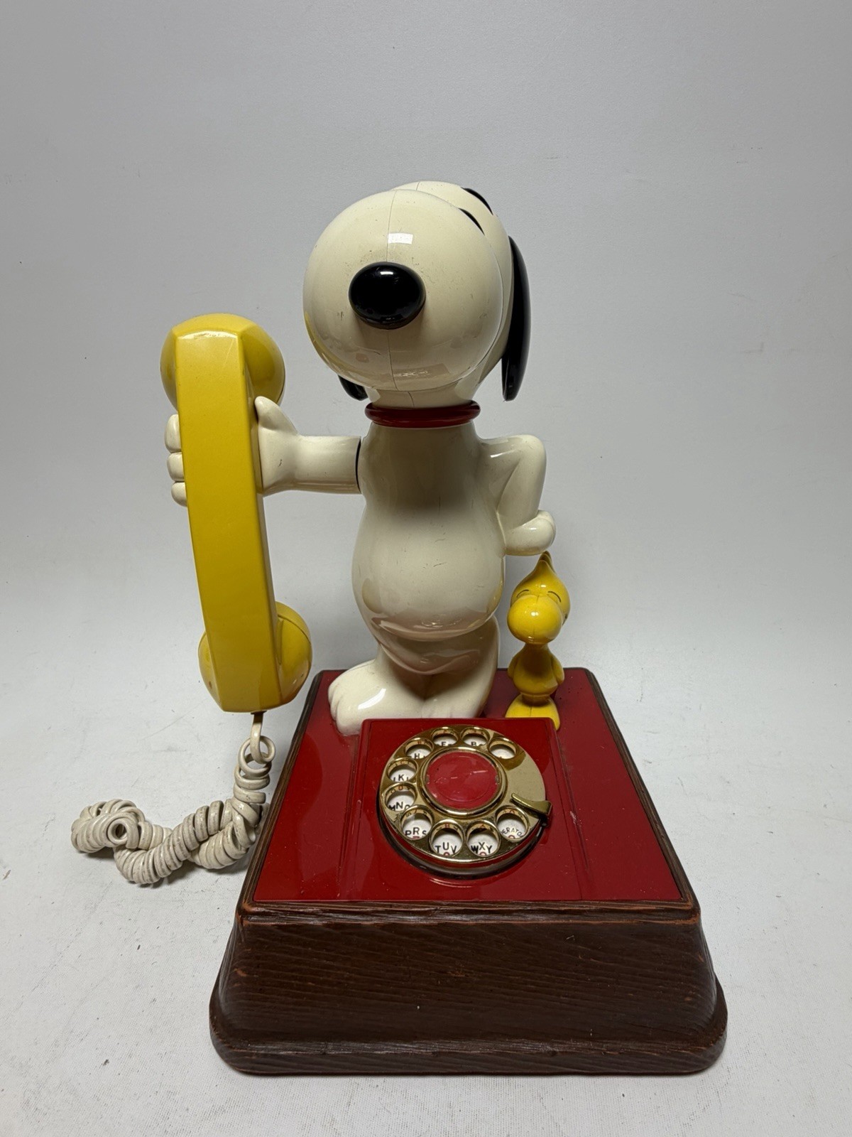 Vintage 1976 The Snoopy and Woodstock Phone Head Turning , UNTESTED