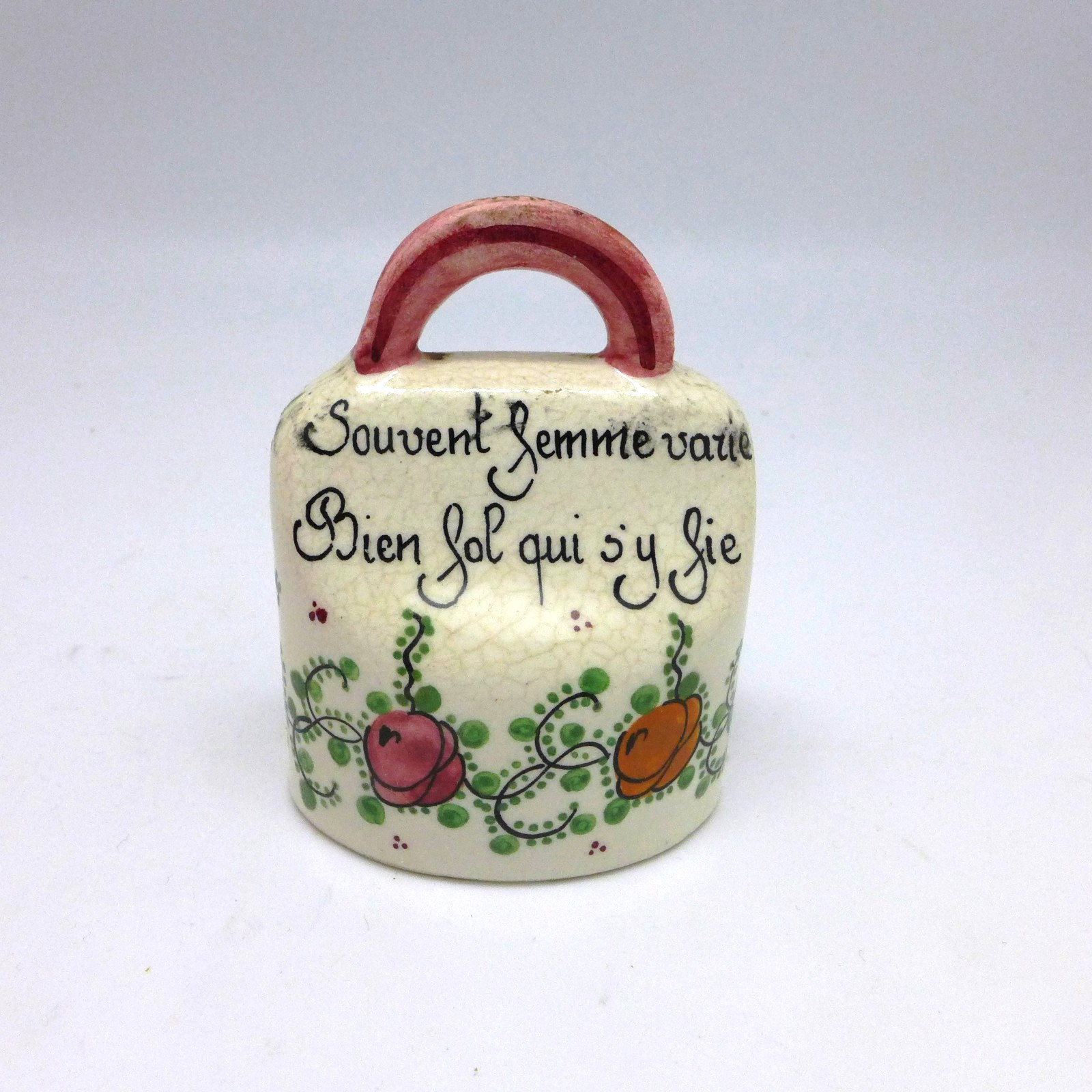 Masse Freres Desvres French Hand Painted Bell Masse Freres Desvres French Hand Painted Bell