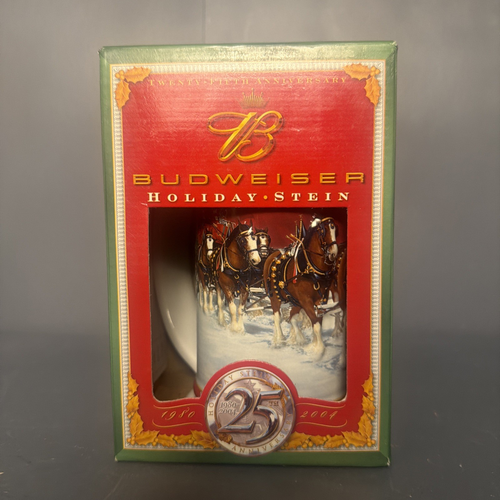 Budweiser 2004 Holiday Stein 25th Anniversary Clydesdale