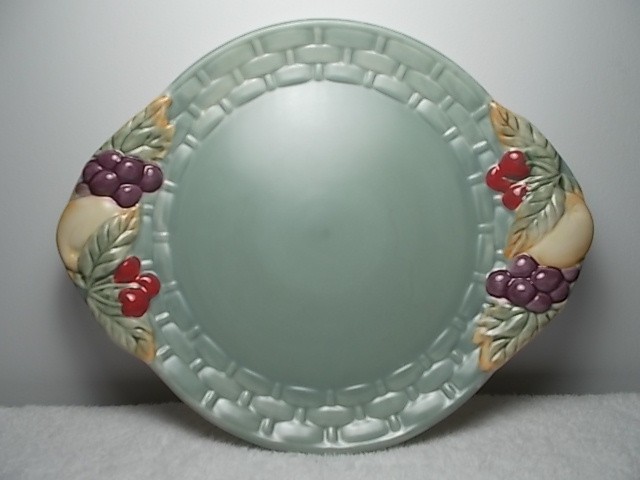 Pfaltzgraff Jamberry 3D Fruit Green Cheese Serving Plate Platter Dish
