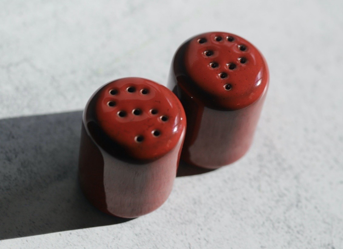 Red Ceramic Salt And Pepper Shakers Set