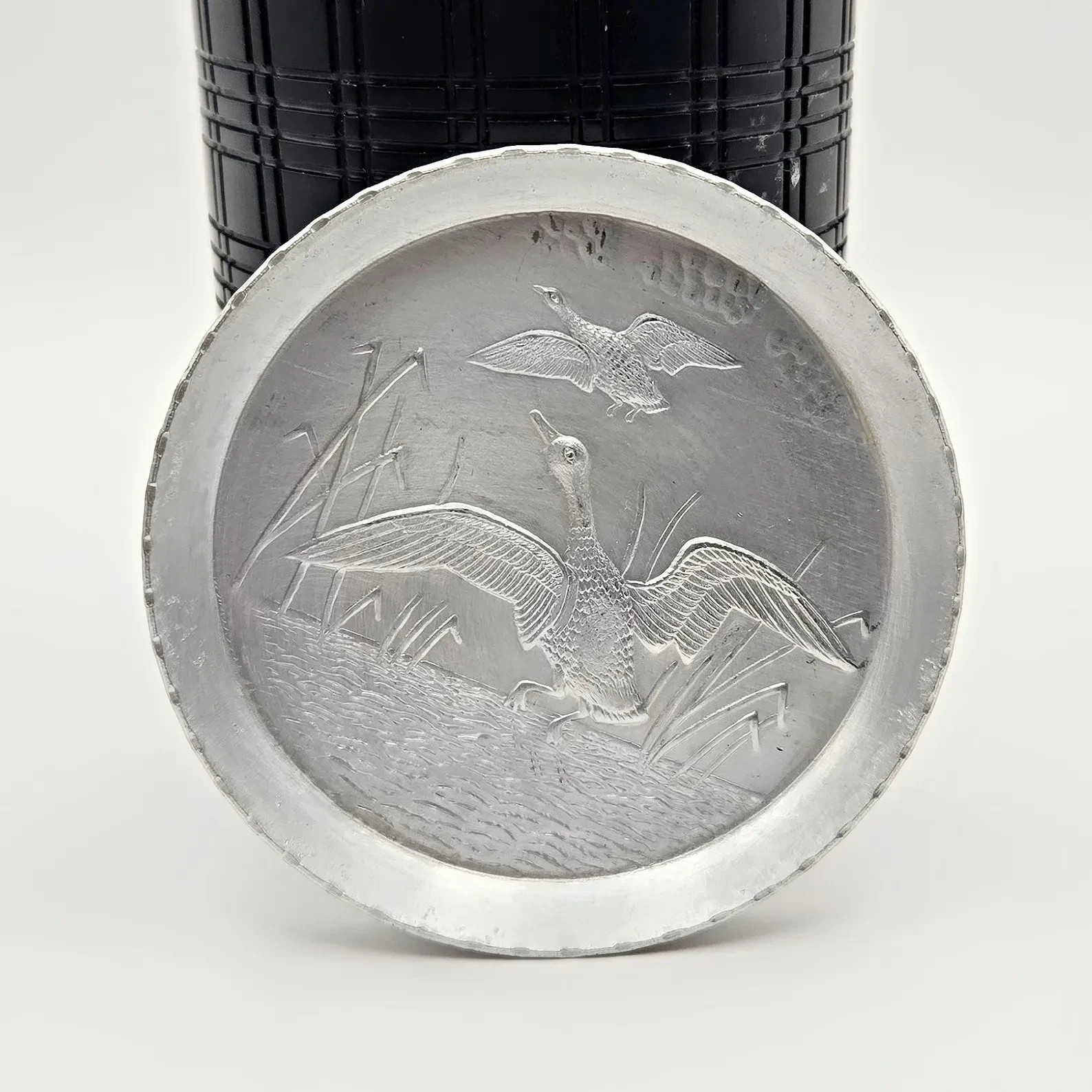 Vintage Canada Goose Aluminum Coasters Set of 8 1950s MCM Barware