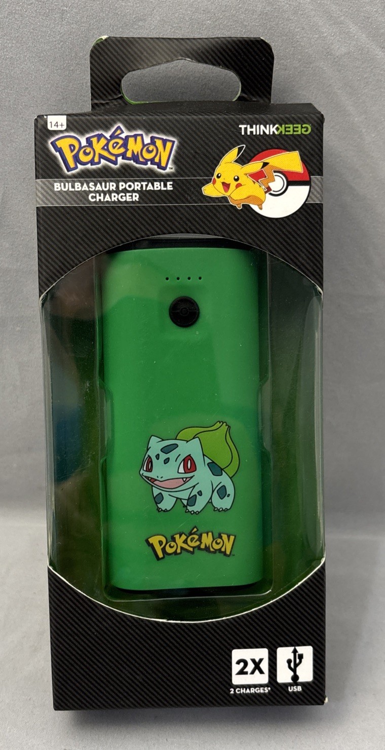 RARE Pokémon Bulbasaur Portable Power Bank/Phone Charger Pokemon 2016 Green -New