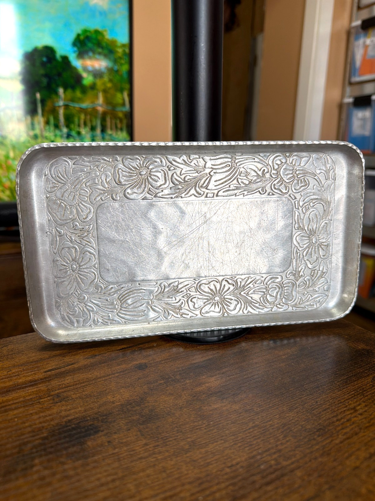 VTG 1930's Everlast Hand Forged Aluminum Rectangular Trinket/Key Tray ~ Ex Cond.