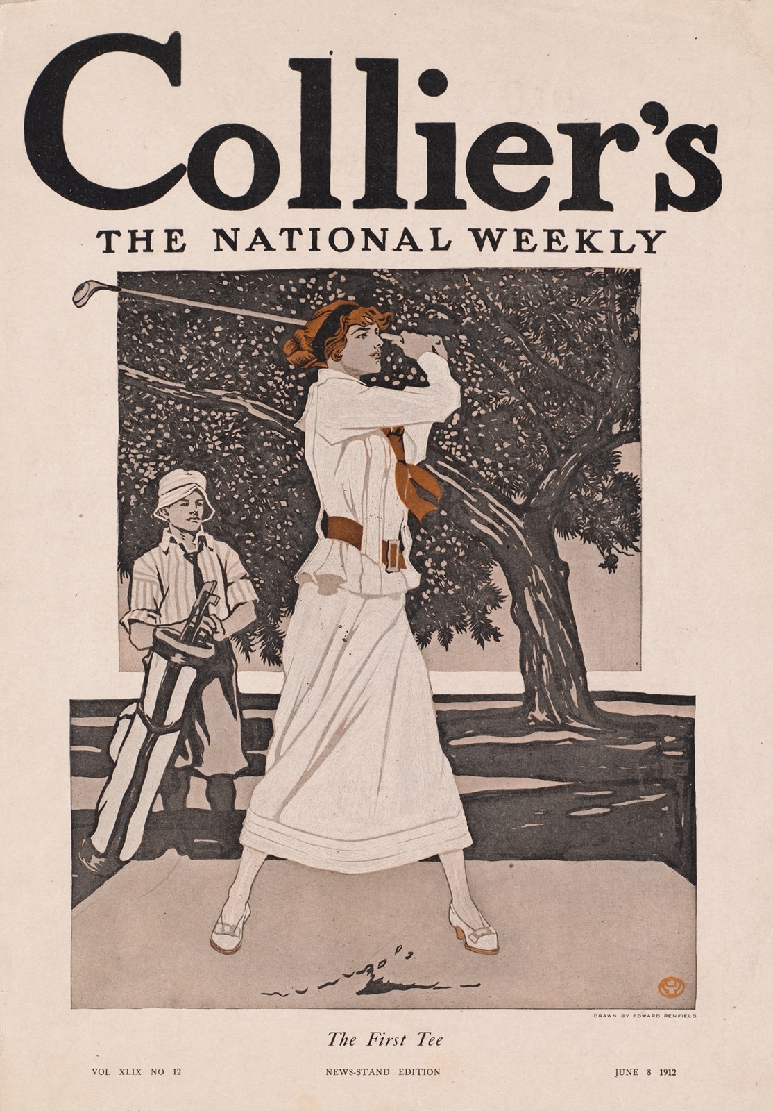 Collier\'s Magazine Poster 🌳 (1912) - Golf Scene - 16x24” Premium Matte Paper Collier\'s Magazine Poster 🌳 (1912) - Golf Scene - 16x24” Premium Matte Paper
