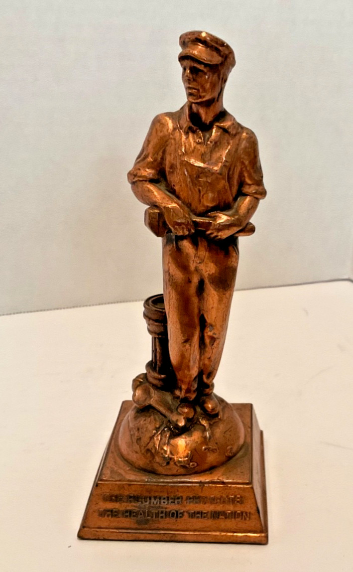 c1926 N.A.M.P Statue A Plumber Protects Health Nation Louisville KY Metal Figure c1926 N.A.M.P Statue A Plumber Protects Health Nation Louisville KY Metal Figure