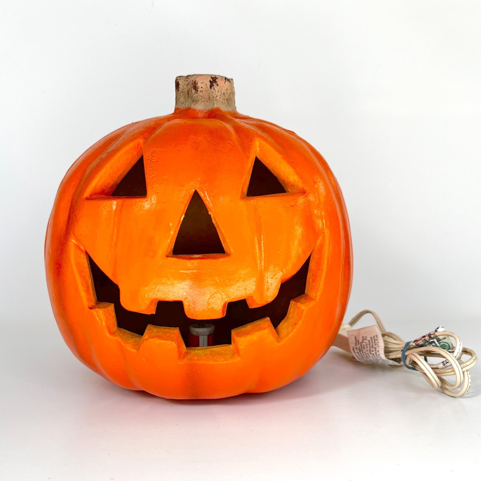 Vintage 1998 Paper Magic Group Hard Foam Light Up Pumpkin Jack O Lantern