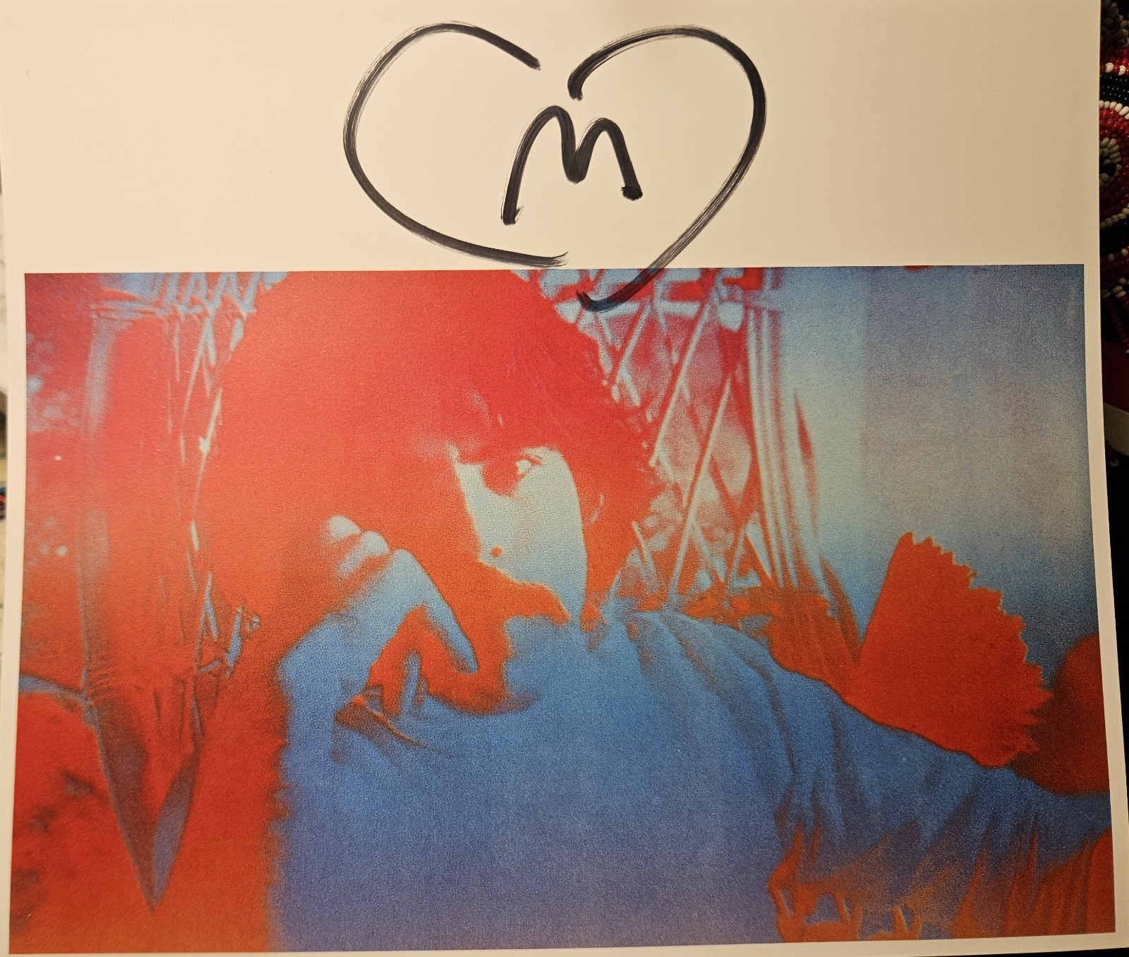 Peter Max 7x8 Heart Sketch Hand Drawn from a  book Unique M for Max