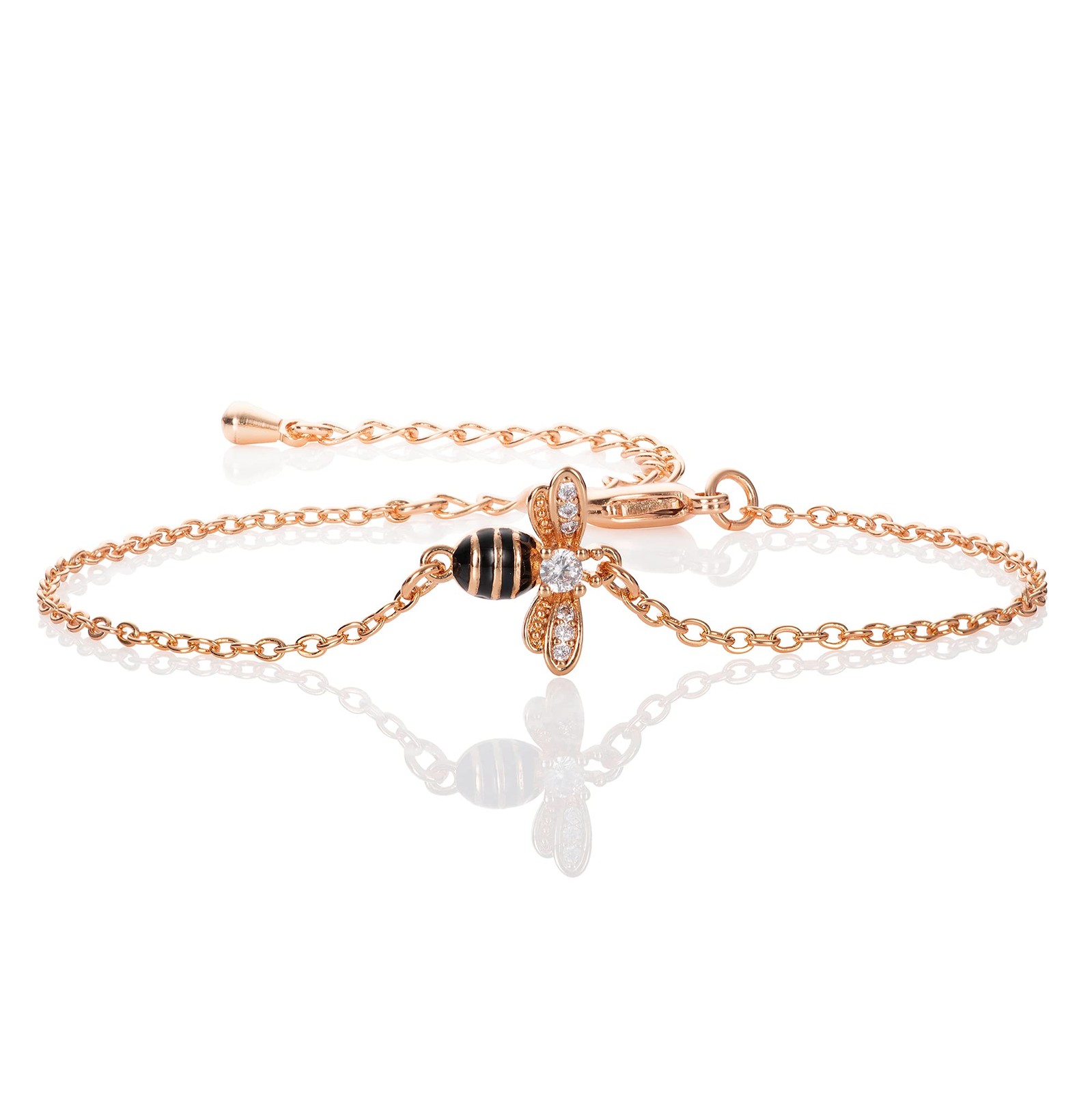 namana Rose Gold Bumble Bee Bracelet Women and Teen Girls, Cute Rose Gold namana Rose Gold Bumble Bee Bracelet Women and Teen Girls, Cute Rose Gold