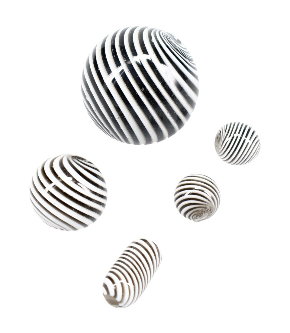 Next-Level Glass Marbles Black and White Hypnotic Swirls Next-Level Glass Marbles Black and White Hypnotic Swirls