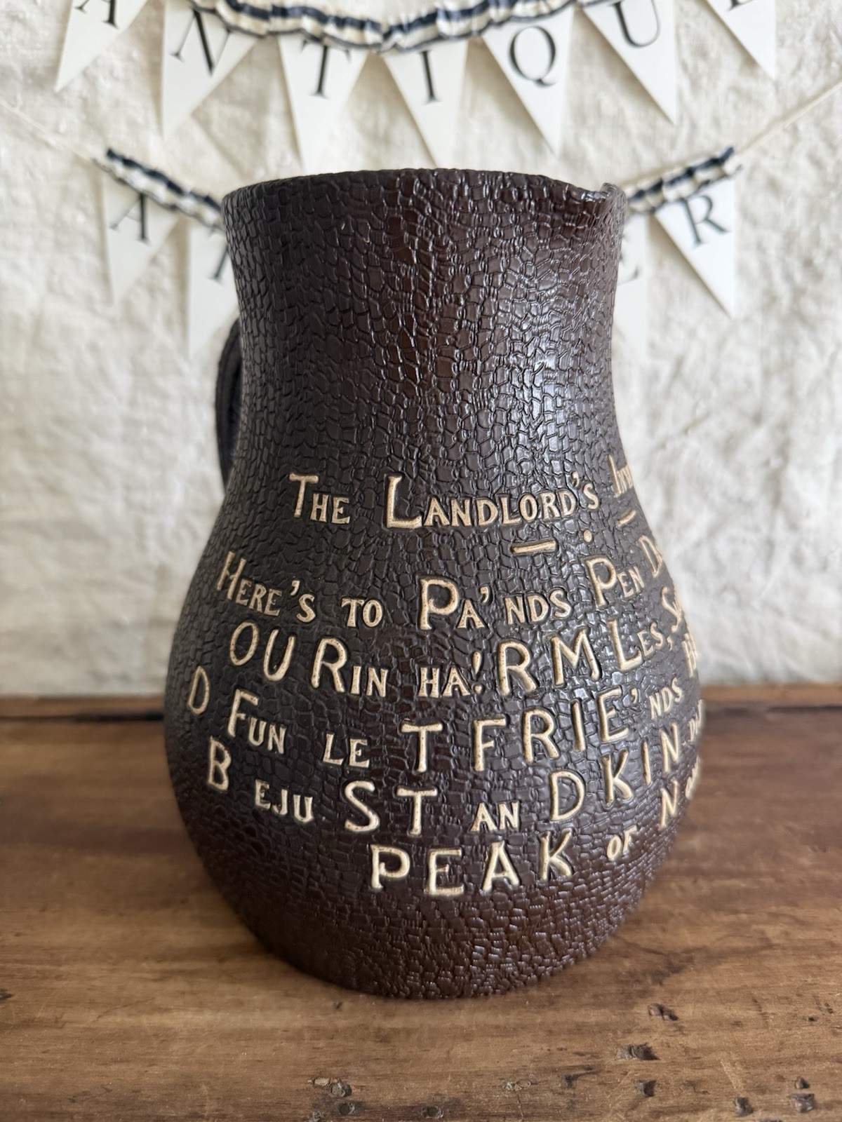 Royal Doulton England Lambeth Leather Ware Landlord’s Invitation Jug 1886-1914