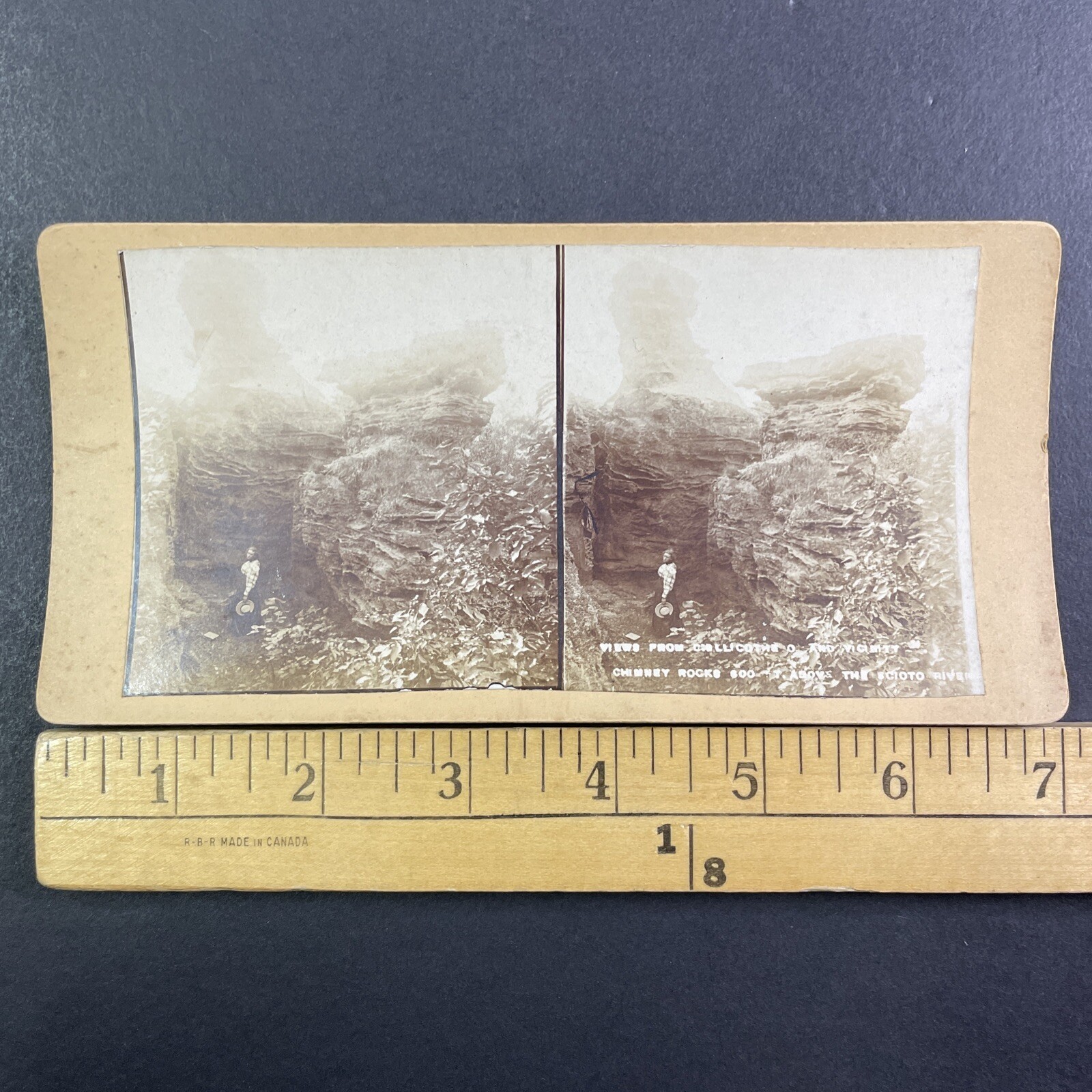 Chimney Rocks Scioto River Stereoview Chillicothe Ohio Late 1800s Geology