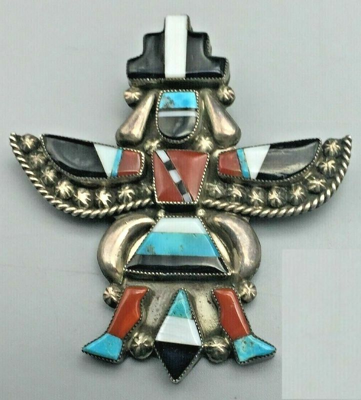 Best Zuni Lee Edaakie Knifewing Pin Mosaic Inlay \