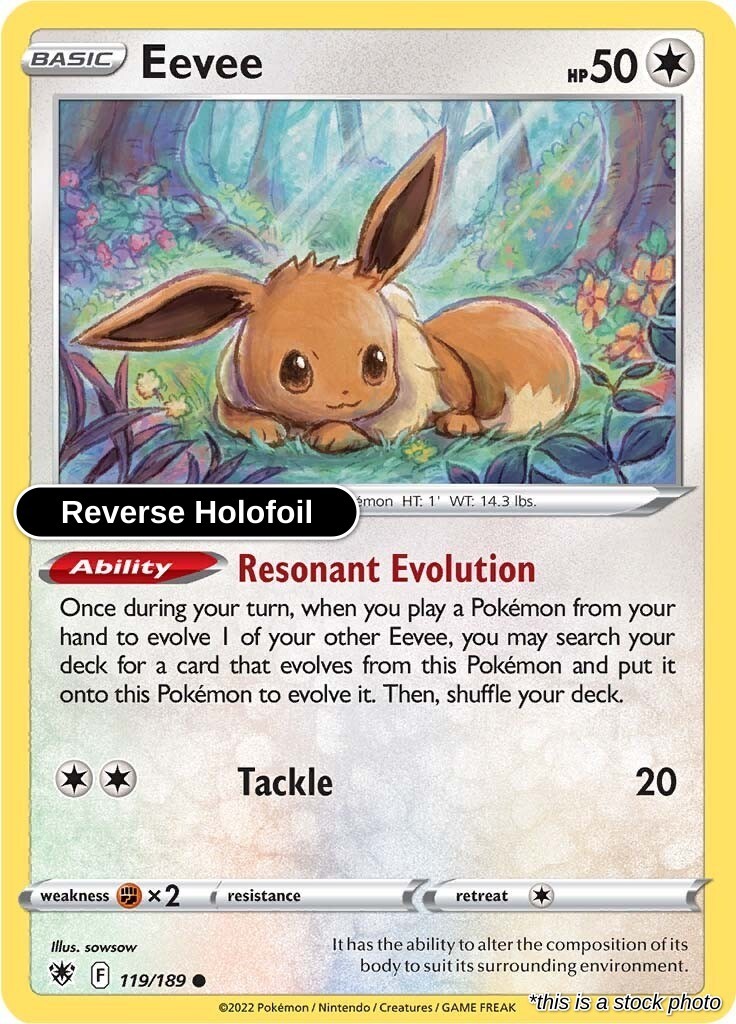 Eevee : SWSH10 Reverse Holofoil - 119/189 Near Mint