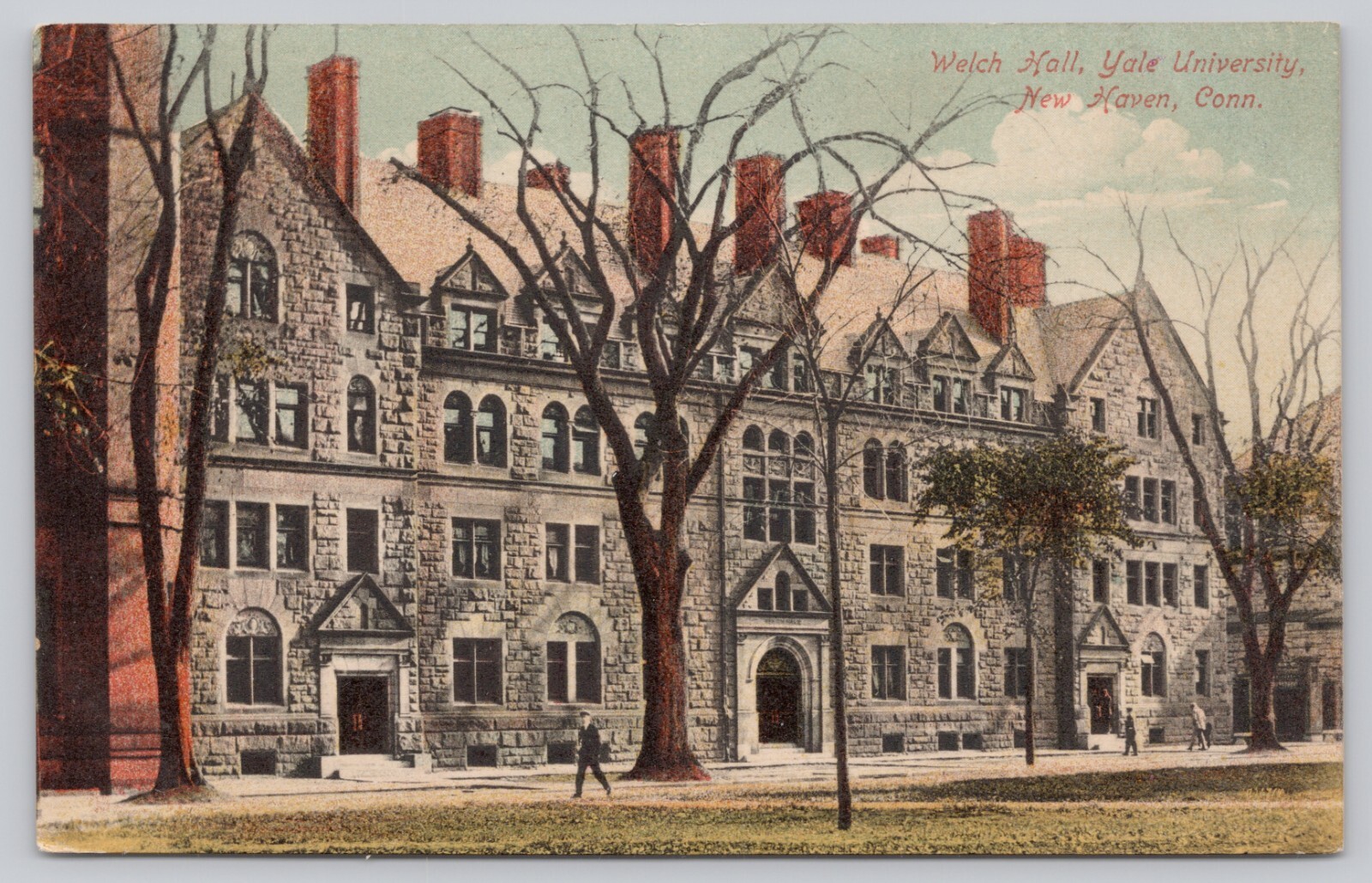Postcard New Haven Connecticut Yale University Welch Hall c1909