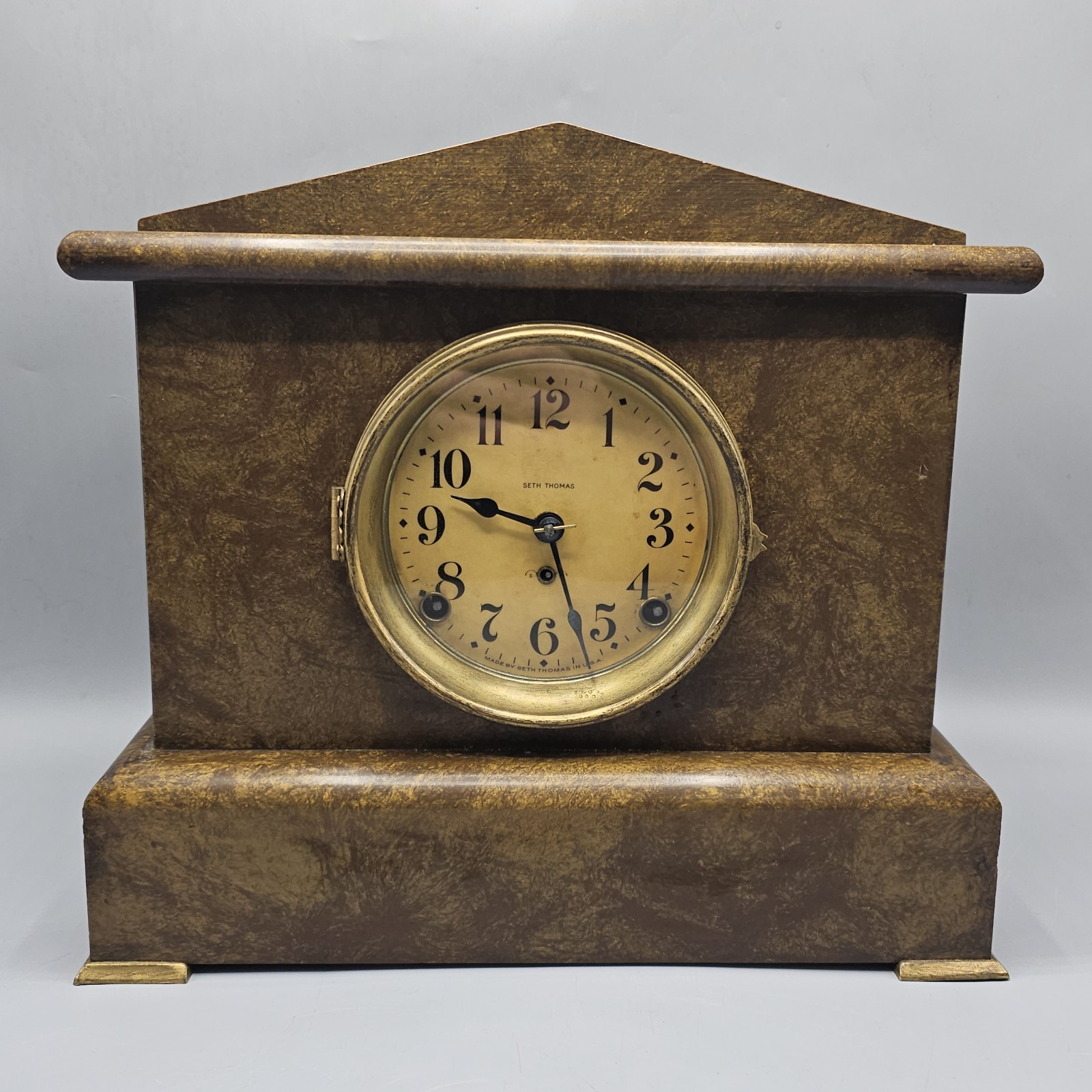 Antique Seth Thomas 1916 F Adamantine Mantel Clock No Key Parts/Repair