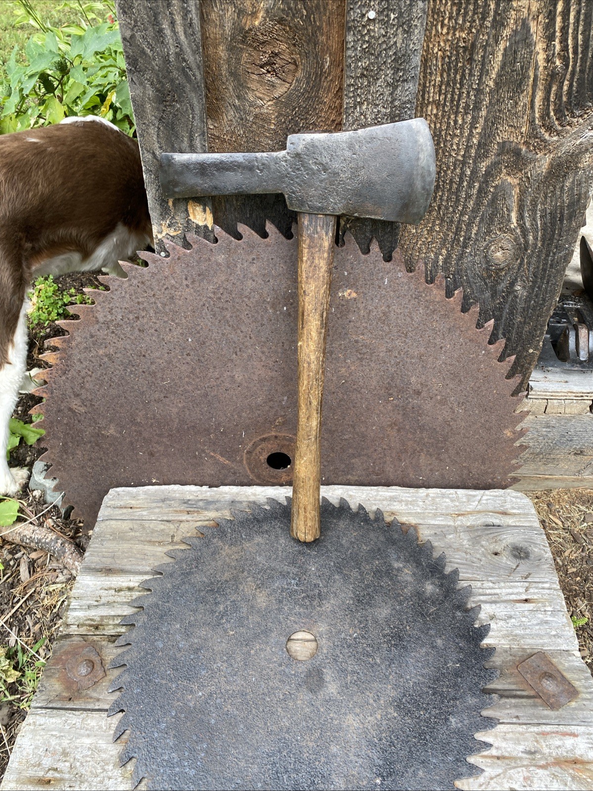 Antique  Mortise Chisel Axe Timber Framing Tool Barn Beam Tool
