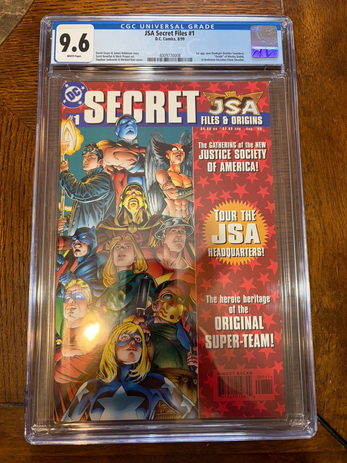 JSA Secret Files 1 Cgc 9.8 1st Appearance of New  Hawkgirl 1999 DC Comics