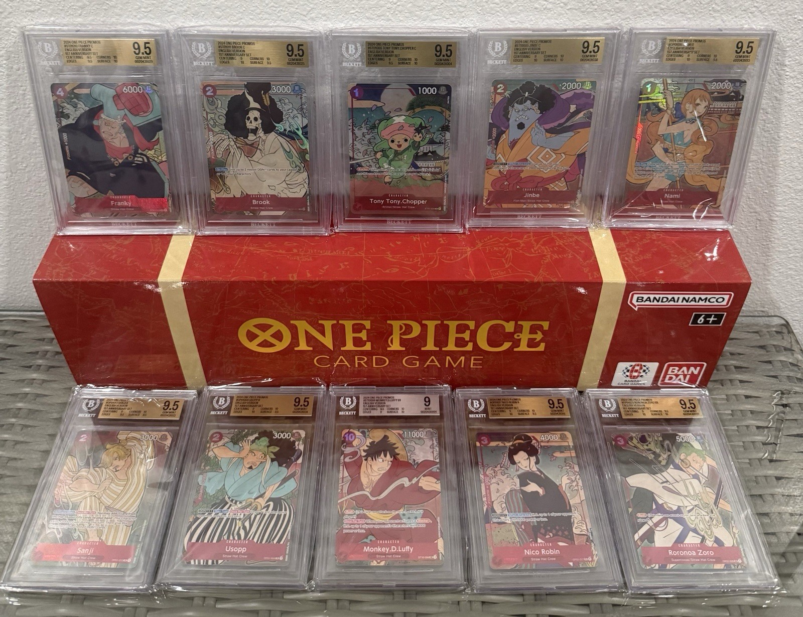 2024 One Piece English 1st Anniversary Complete Set BGS 9.5 / 9 ( Includes Box)