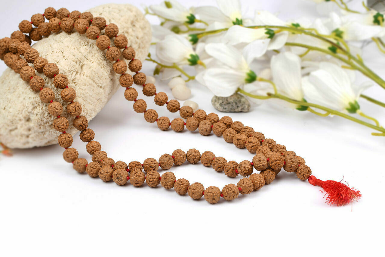 NEW 8 MM RUDRAKSH  ROSARY HINDU PUJA  RELIGIOUS  JAP  MALA  MEDITATION POOJA
