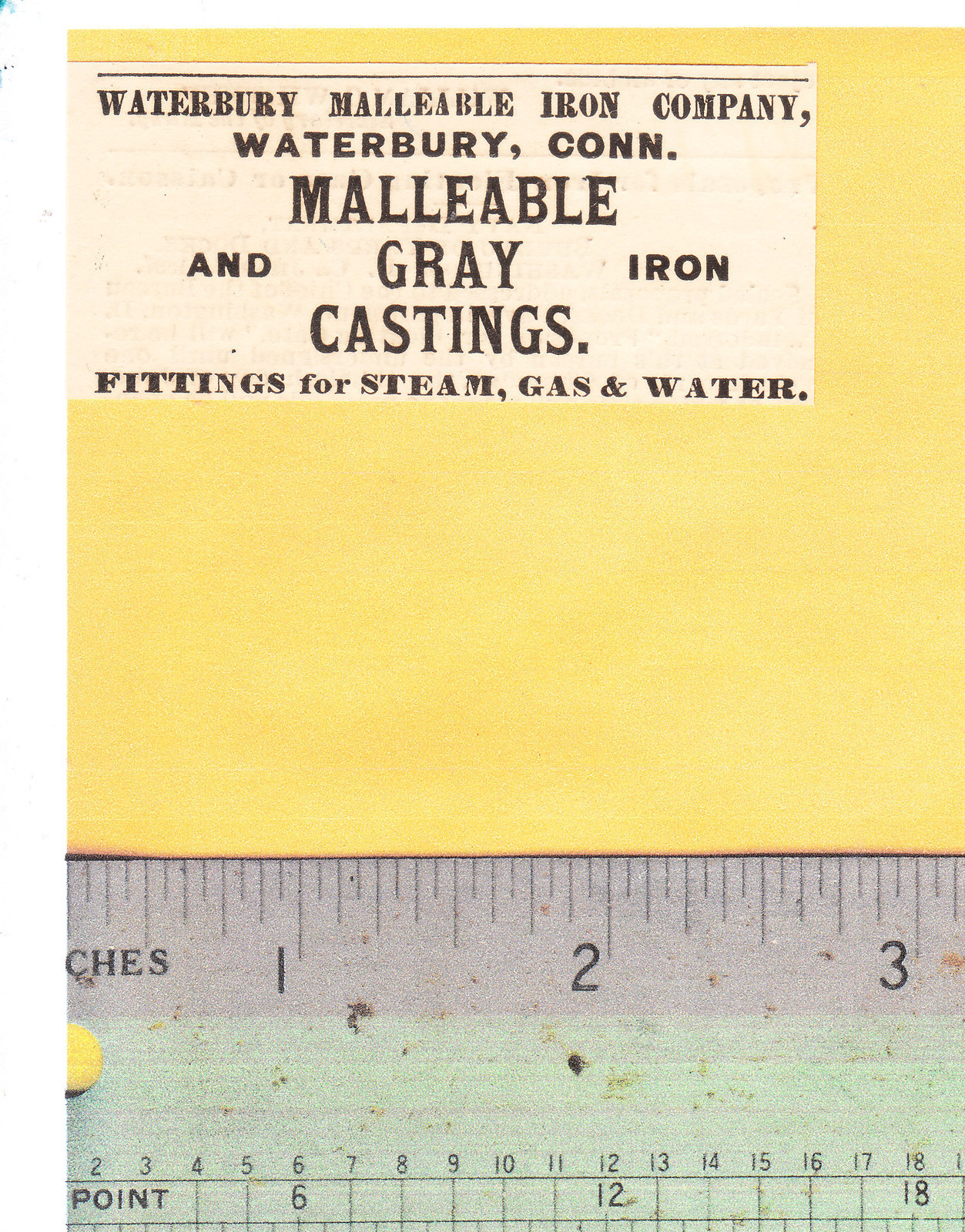 1887 Waterbury Malleable Iron Company Advertisement 1887 Waterbury Malleable Iron Company Advertisement