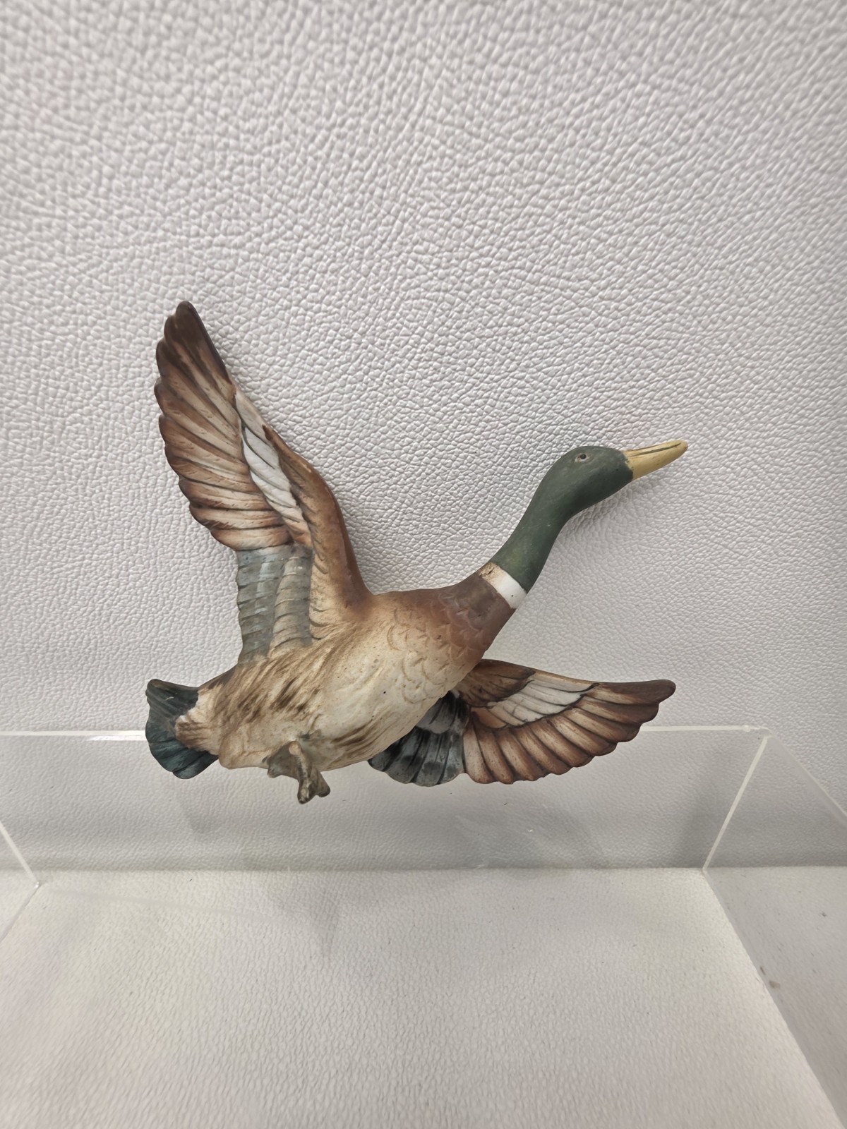 Vintage Napco Mallard Duck Wall Pocket Hanging KW85 Ceramic Flying Duck Decor