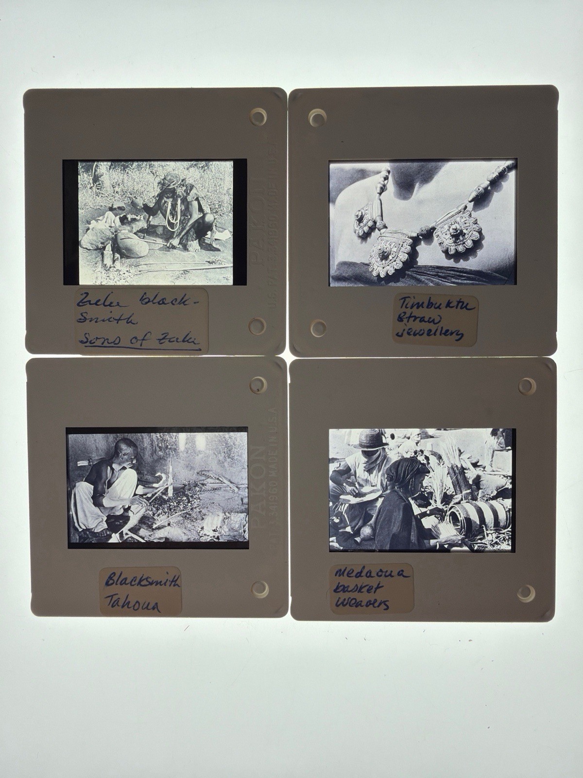 4 Vintage 35mm Slides African Crafts Timbuktu Jewelry Zulu Blacksmith