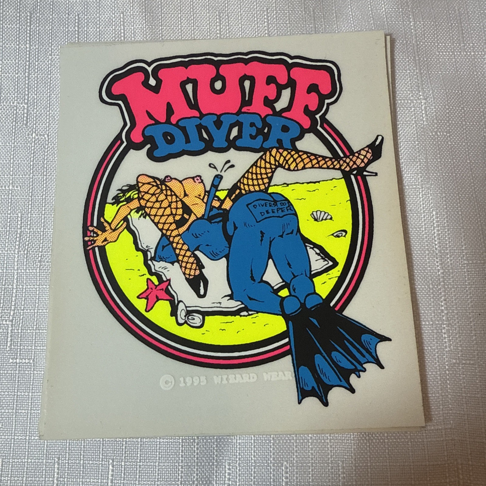 Wizard Wear 1995 Muff Diver Sticker New Old Stock