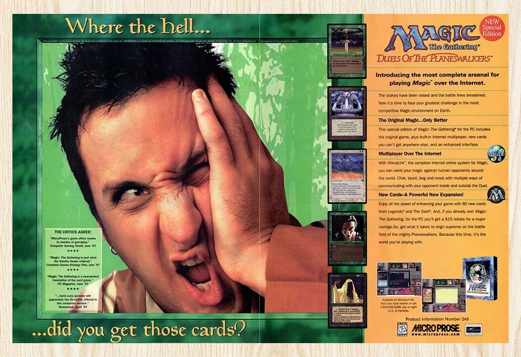 1997 Magic The Gathering Duels Of The PlanesWalkers Trading Cards Original Ad v2