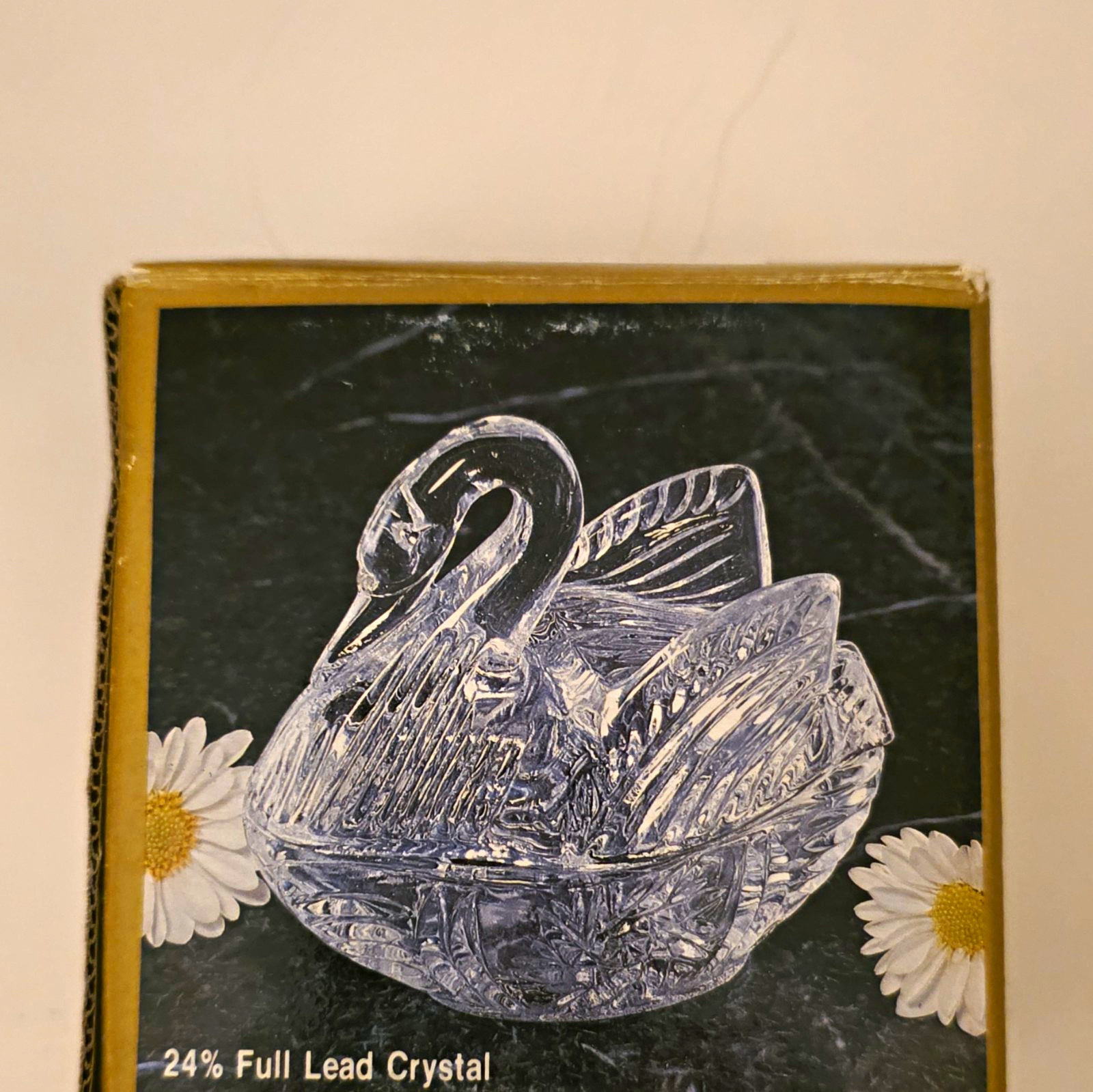 Eternal Crystal Swan Trinket Box 24% Full Lead Crystal Style #325184