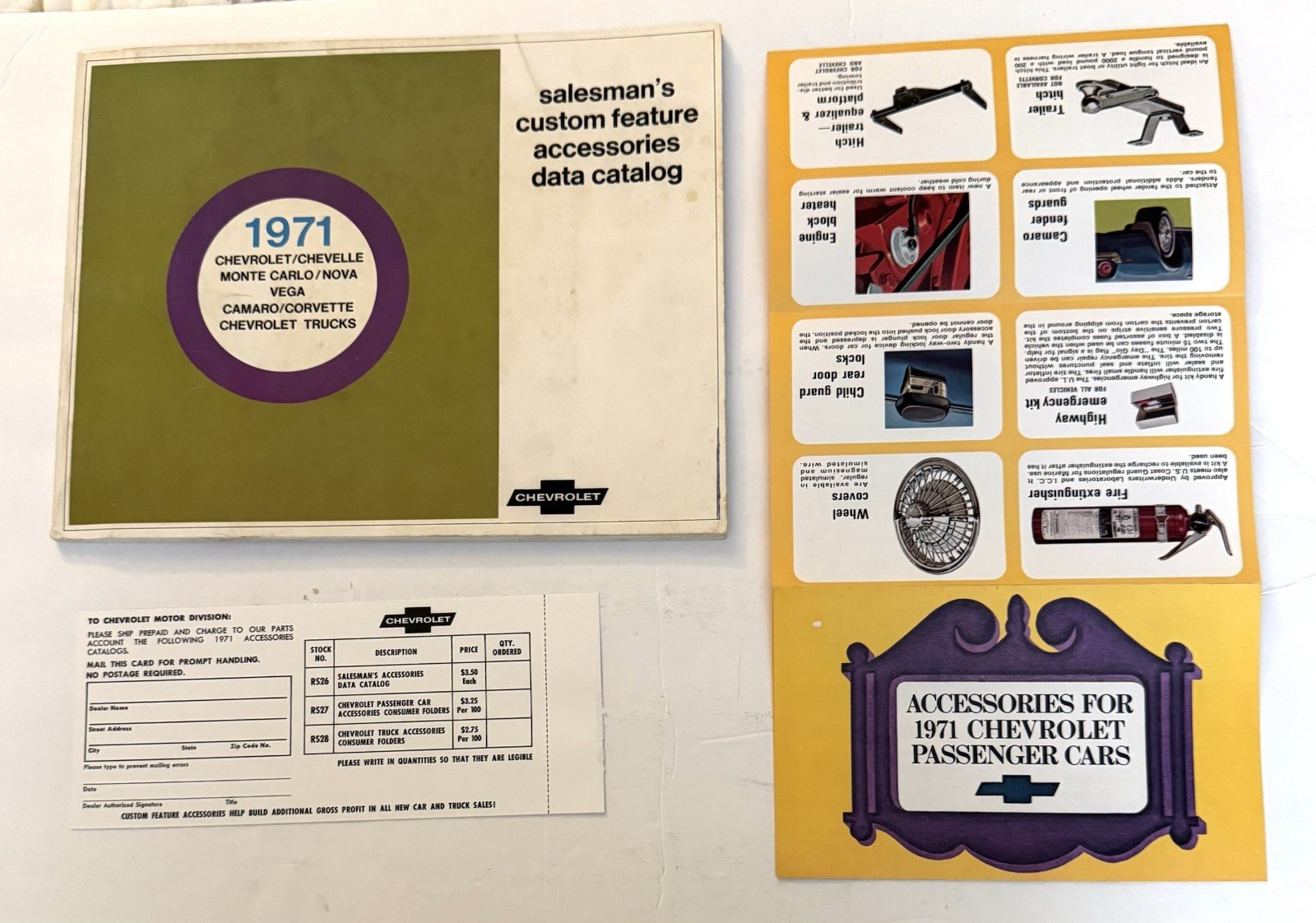 Vtg 1971 Original Car & Truck Salesman Custom Feature Accessories Data Catalog