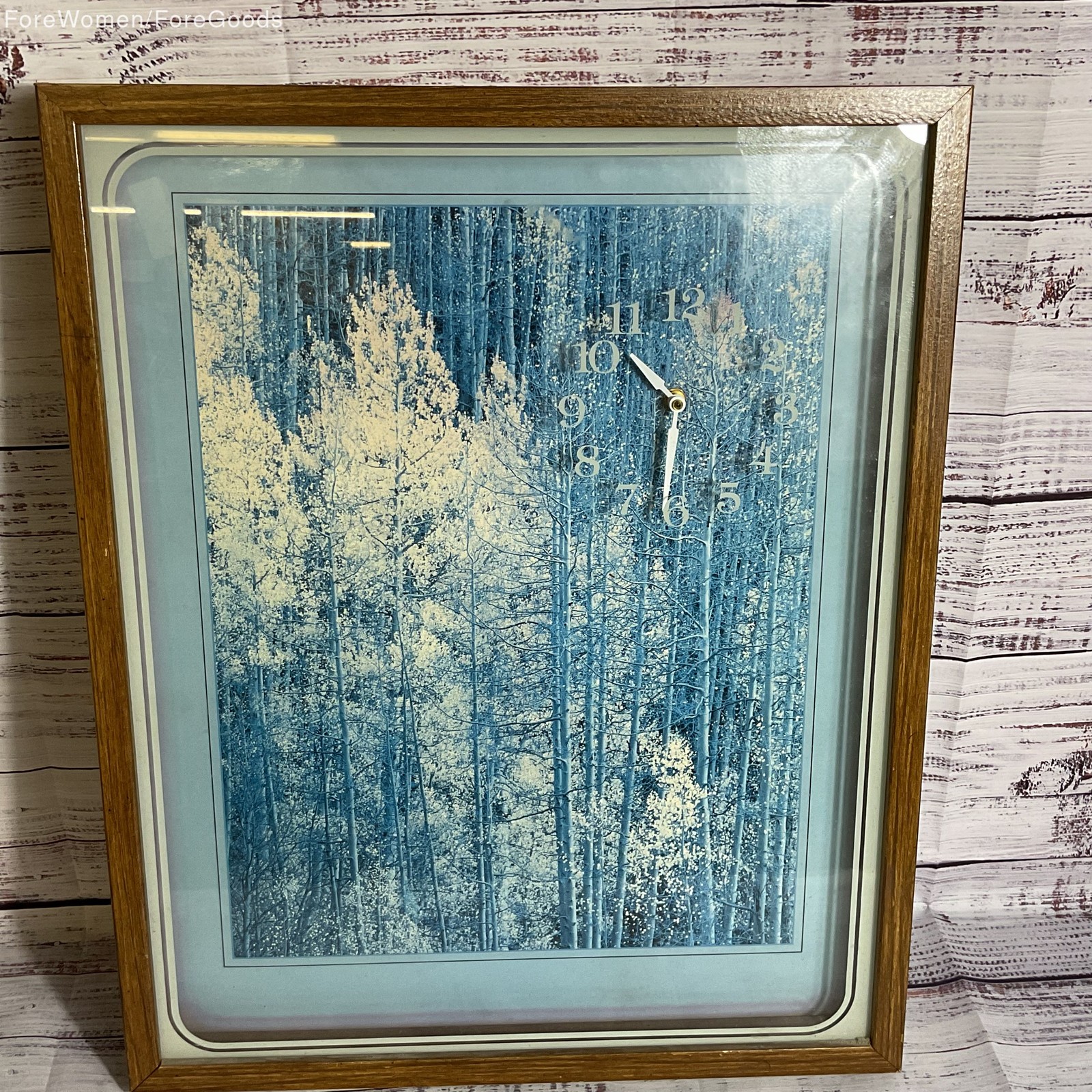 VTG. INTERCRAFT Shadowbox Wall Clock Forest Landscape- WORKS VTG. INTERCRAFT Shadowbox Wall Clock Forest Landscape- WORKS