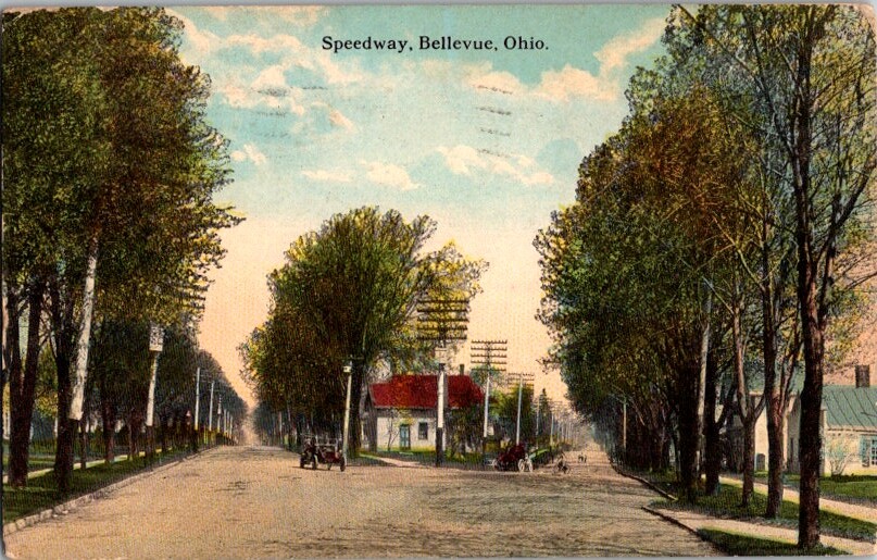 Vintage Postcard Speedway Bellevue OH Ohio 1917                            F-152