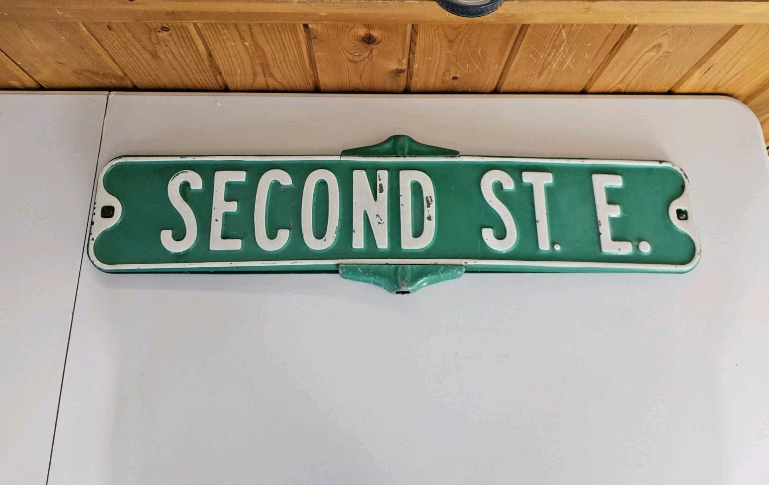 Vintage Second St E. Double Sided Metal Raised Letter Reversible Sign 30\