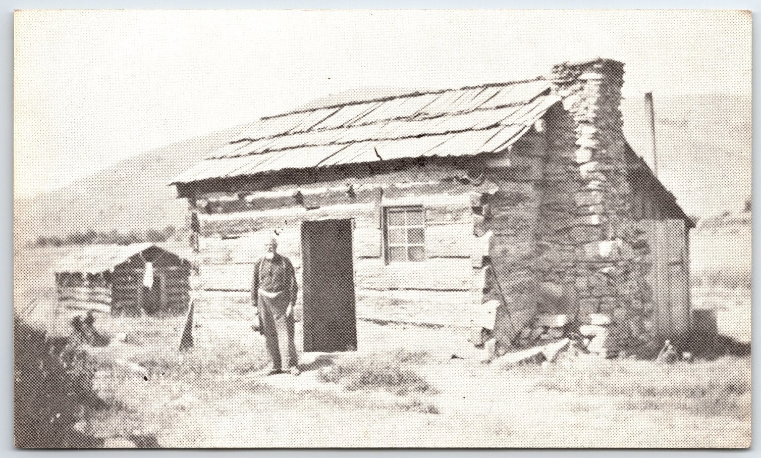 Billy Smith\'s Cabin Prineville Oregon 1867 Pioneer Log Home Postcard 1976