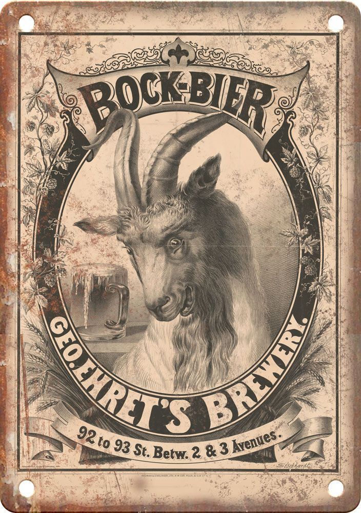 Ehret\'s Brewery Vintage Bock Beer Reproduction Metal Sign E429 Ehret\'s Brewery Vintage Bock Beer Reproduction Metal Sign E429