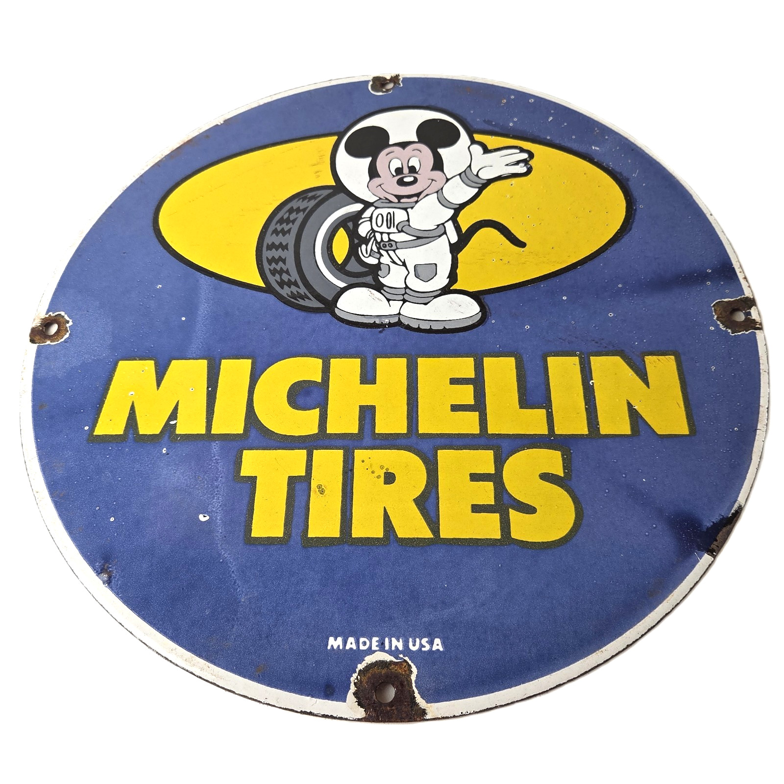 Vintage Michelin Tires Sign - Gas Pump Automobile Mickey Mouse Sign
