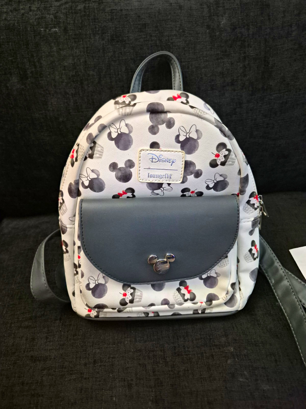 Loungefly Disney Minnie Mouse White/Gray/Black/Red Mini Backpack
