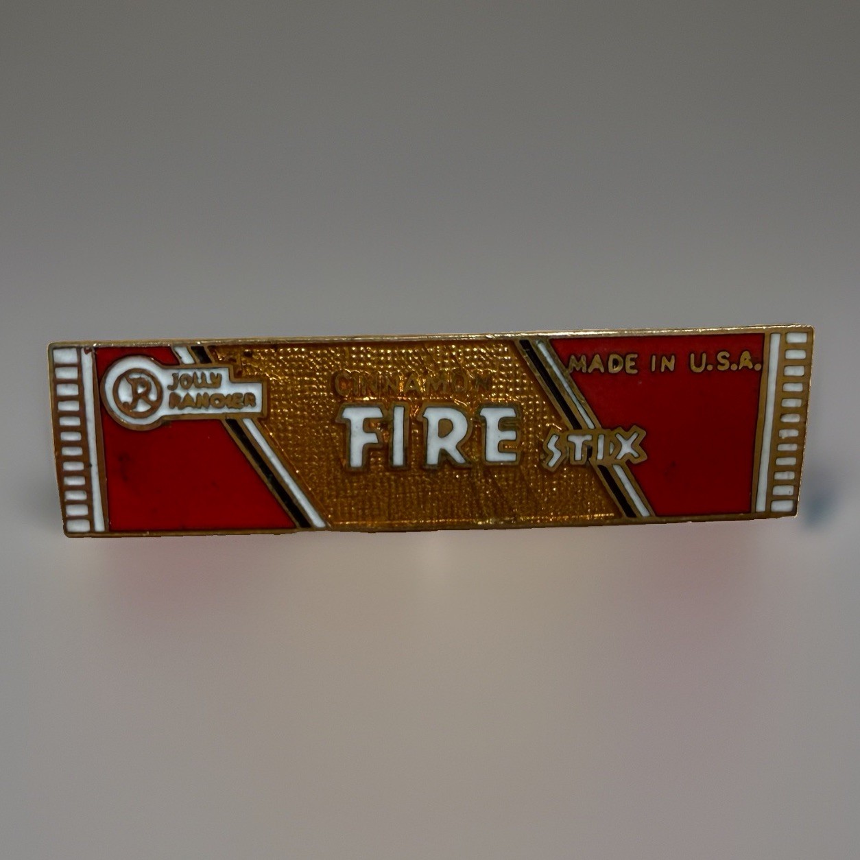 Vintage Jolly Rancher Cinnamon Fire Stix Candy Enamel Pin Collectible