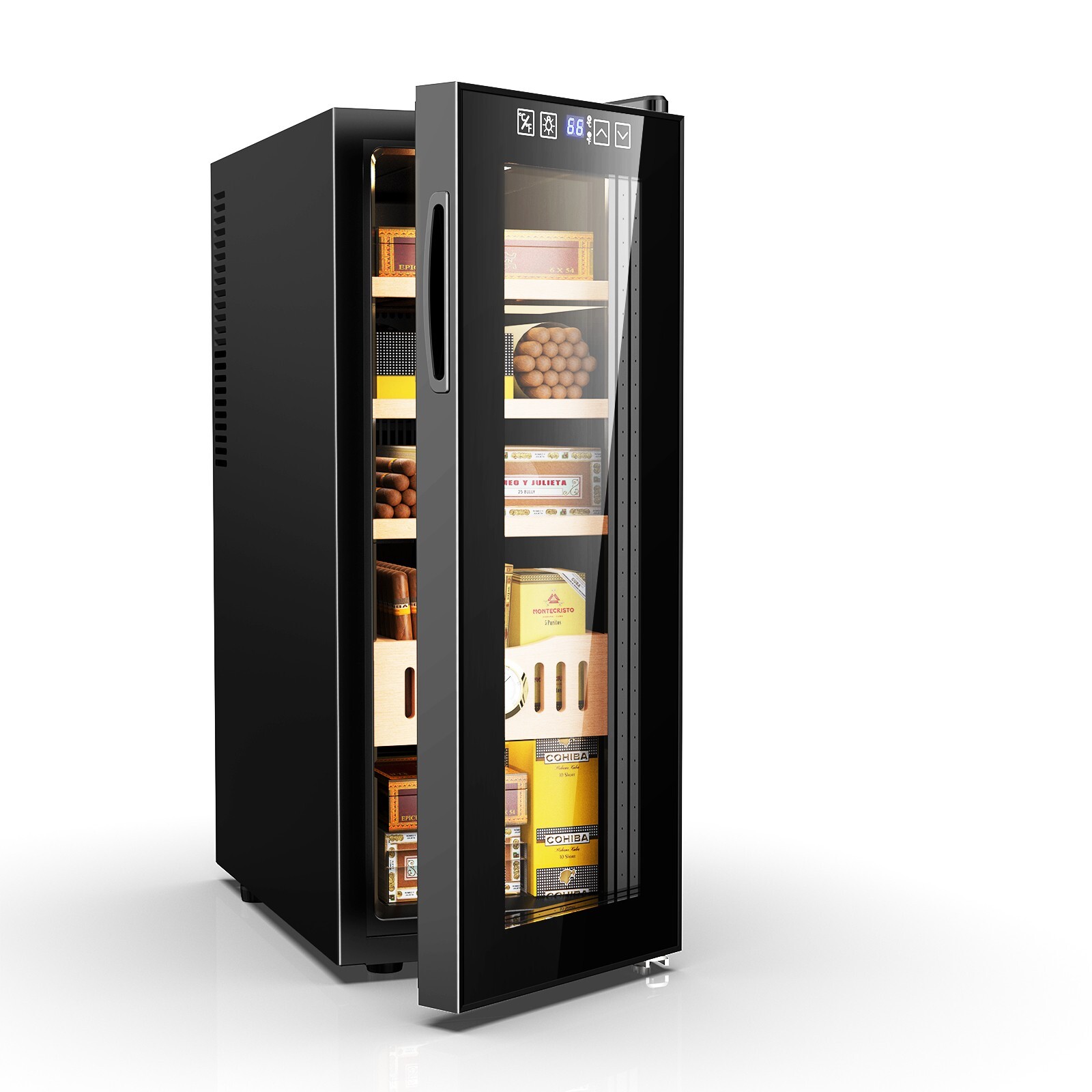 35L Electric Humidor, 250 Counts Cigar Humidor Cabinet with Cooling Temperature