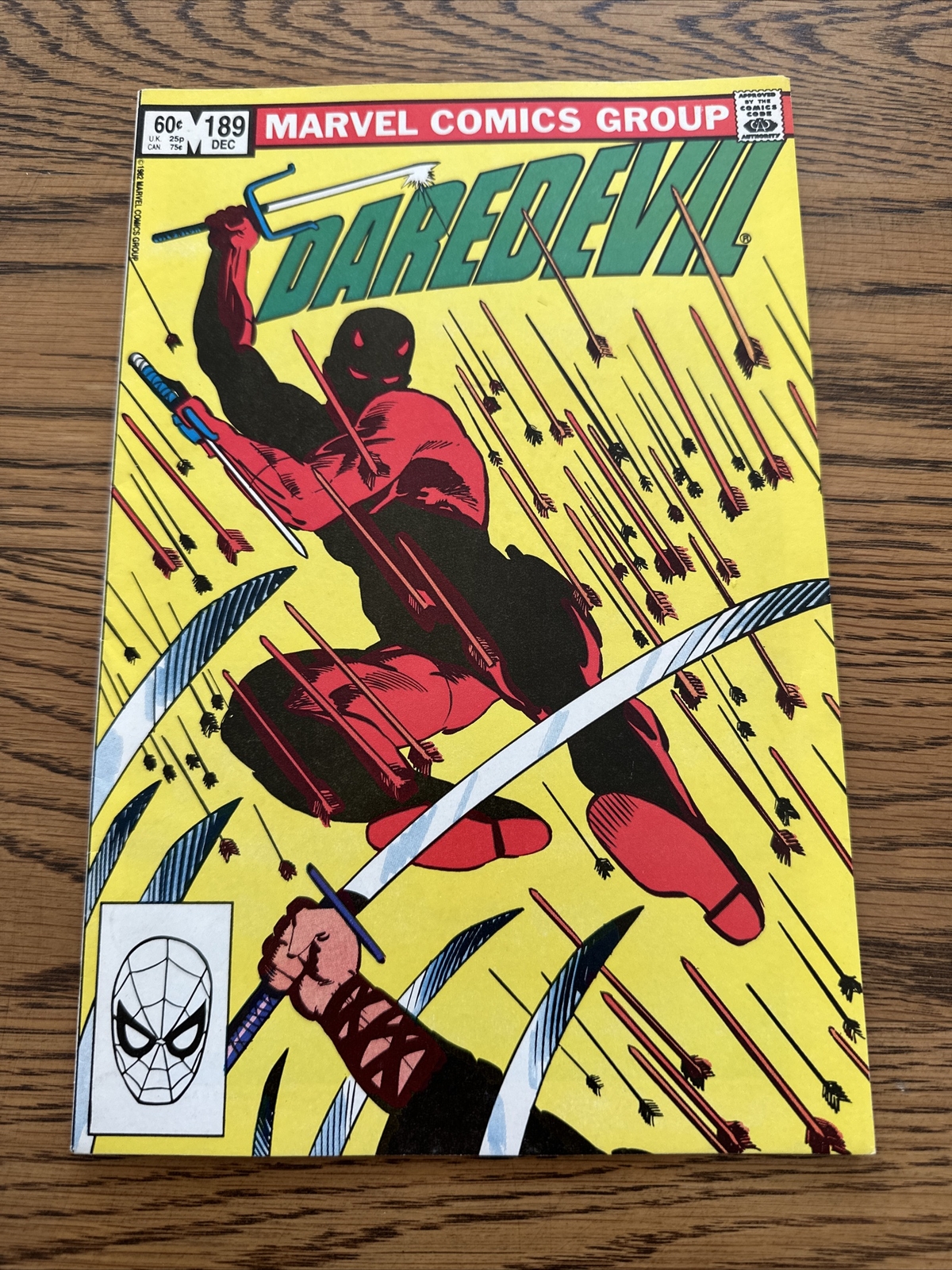 Daredevil #189 (Marvel 1989) Frank Miller Cover, Key Death of Stick Chaste