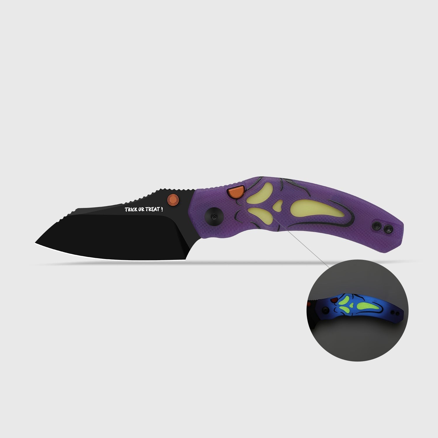 KIZER HALLOWEEN PURPLE G10 MINI BULLDOG V3672SBDHW1