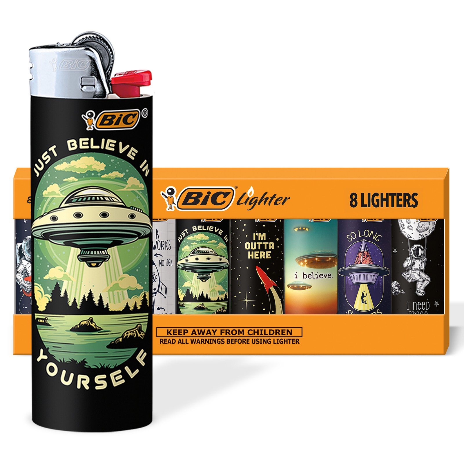 BIC Special Edition Maxi Pocket Lighters, Cosmic Designs, 8-Count BIC Special Edition Maxi Pocket Lighters, Cosmic Designs, 8-Count