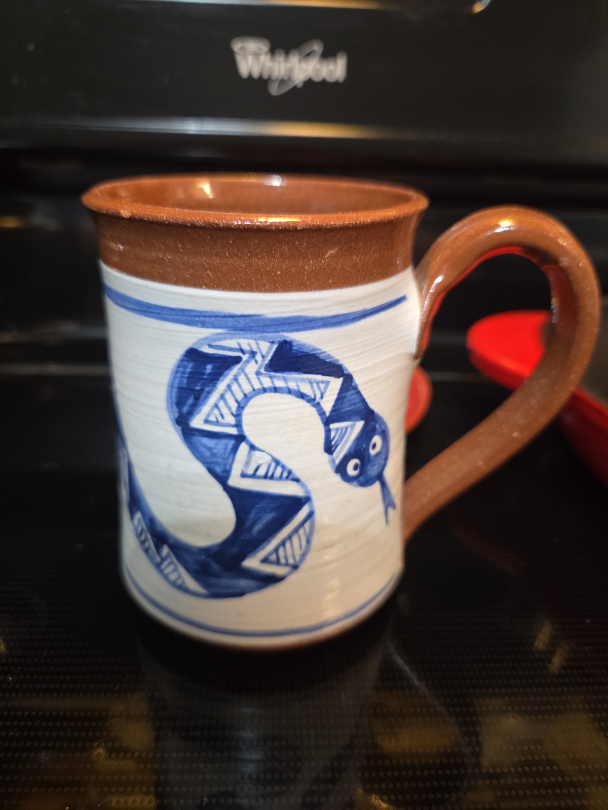 Vintage Madrid Earthenware New Mexico Studio Pottery Snake Mug Southwestern\